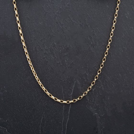 Second Hand 9ct Yellow Gold 16 Inch Diamond Cut Belcher Chain 4103225