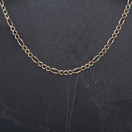 Second Hand 9ct Yellow Gold 18 Inch 3+1 Figaro Chain 4103231