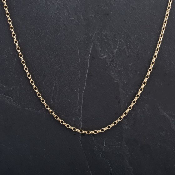 Second Hand 9ct Yellow Gold 24 Inch Diamond Cut Belcher Chain 4103278