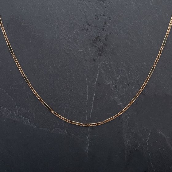 Second Hand 9ct Yellow Gold 24 Inch Fancy Bar Curb Link Chain 4103801