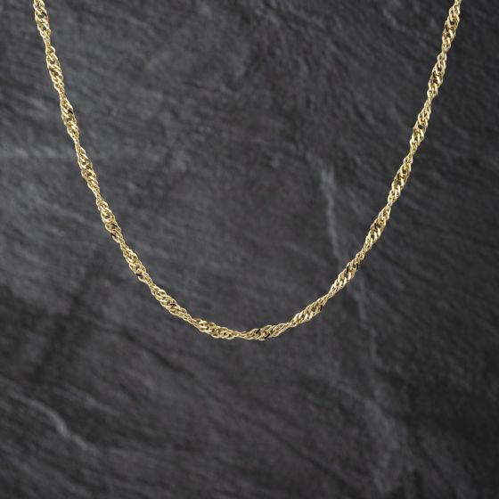 Second Hand 9ct Yellow Gold Twisted 18 Inch Curb Chain 410402162766