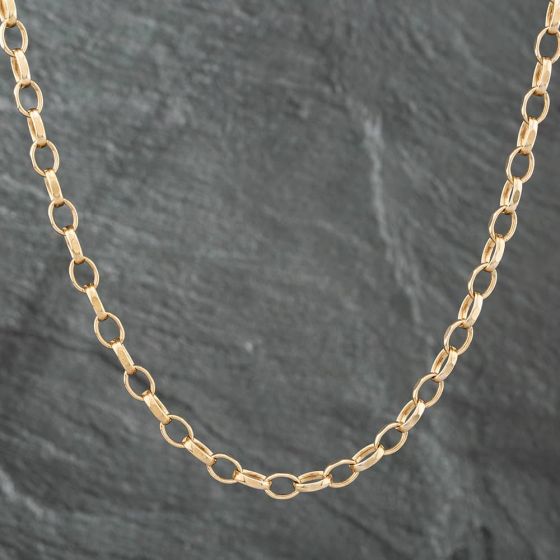 Second Hand 9ct Yellow Gold Oval 22 Inch Belcher Chain 41041038
