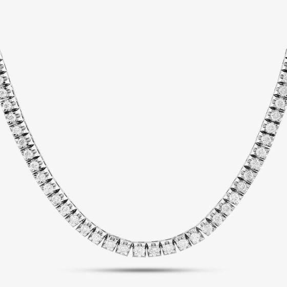 Second Hand 18ct White Gold 11.00ct Brilliant Cut Diamond 20 Inch Collarette Necklace 41041087