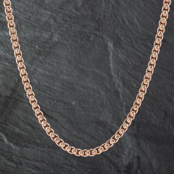 Second Hand 9ct Rose Gold Roller Ball 20 Inch Curb Chain 41041120