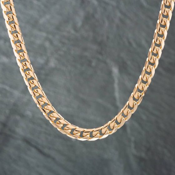 Second Hand 9ct Yellow Gold Patterned 16 Inch Curb Chain 41041158