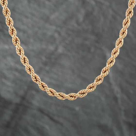 Second Hand 9ct Yellow Gold 16 Inch Rope Chain 41041184