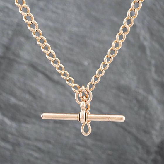 Second Hand 9ct Rose Gold 18 Inch T-Bar Albert Chain 41041277