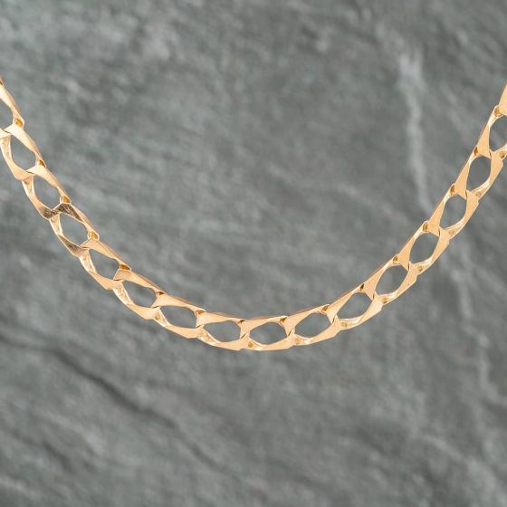 Second Hand 9ct Yellow Gold Square 19 Inch Curb Chain 41041297