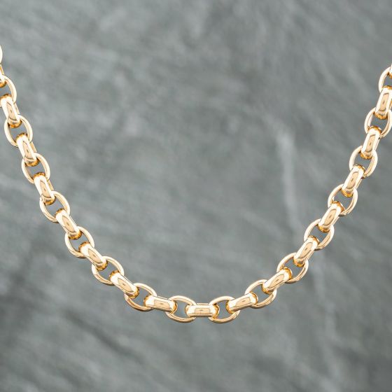 Second Hand 9ct Yellow Gold Oval Heavy 18 Inch Belcher Chain 41041330