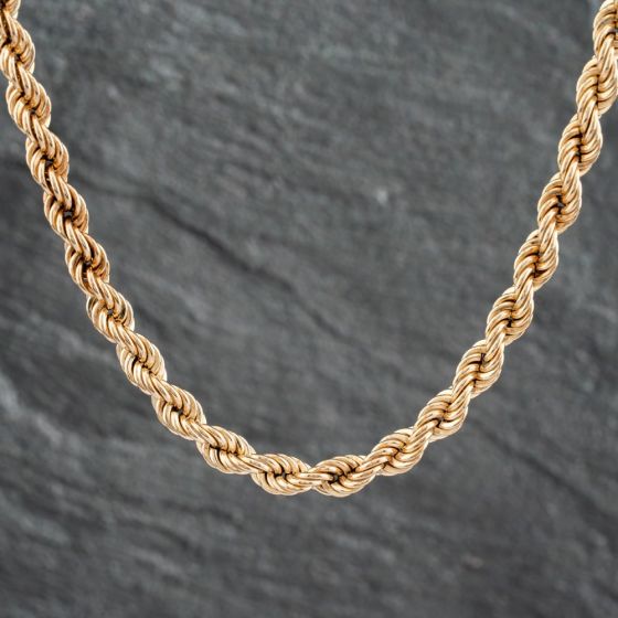 Second Hand 9ct Yellow Gold 18 Inch Rope Chain 41041449