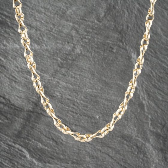 Second Hand 9ct Yellow Gold Figure Of Eight Link 17 Inch Chain 41041474