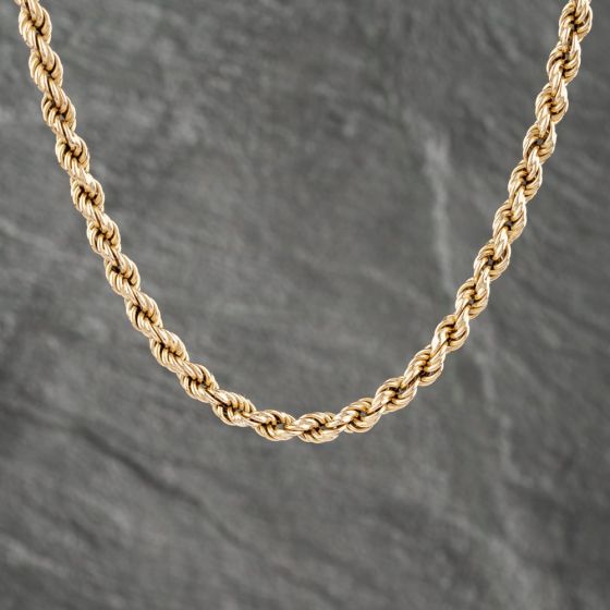 Second Hand 9ct Yellow Gold 16 Inch Rope Chain 41041506
