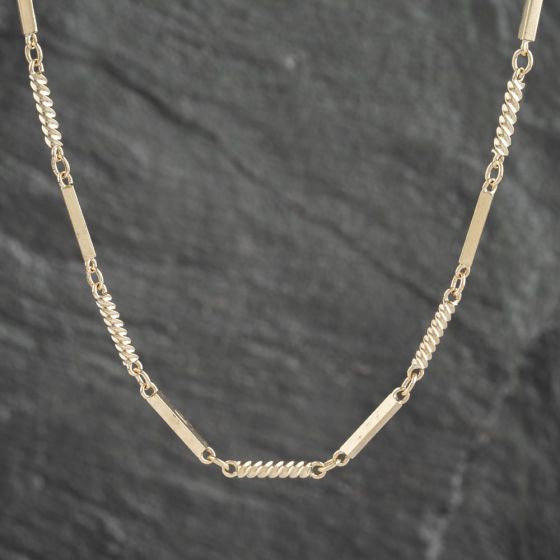 Second Hand 9ct Yellow Gold Twist 30 Inch Bar Chain 41041517