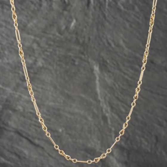 Second Hand 9ct Yellow Gold Fancy Link 28 Inch Figaro Chain 41041534