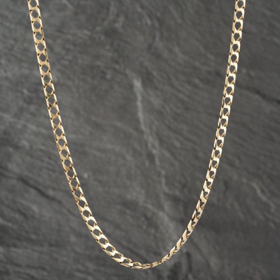 Second Hand 9ct Yellow Gold Square 23 Inch Curb Chain 41041572