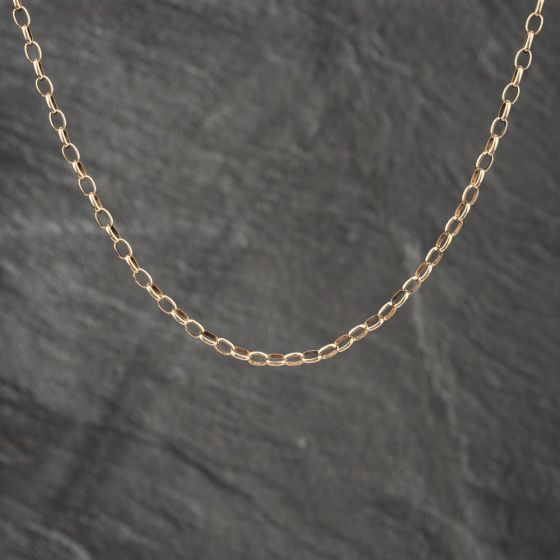Second Hand 9ct Yellow Gold Oval Link 22 Inch Belcher Chain 41041586