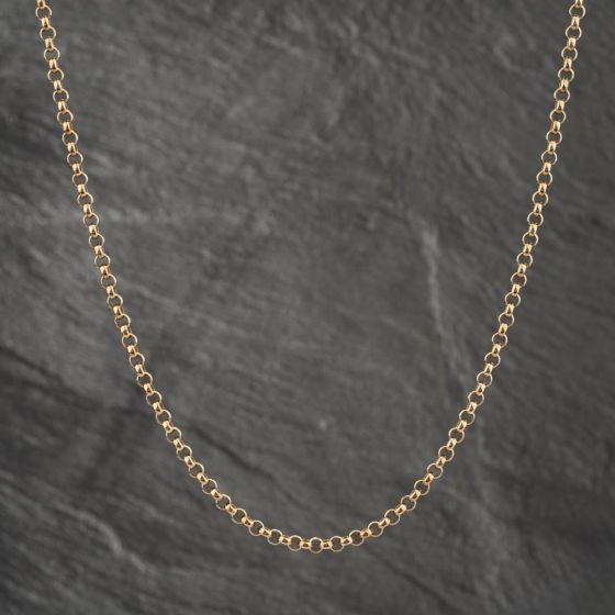 Second Hand 9ct Yellow Gold Round Link 22 Inch Belcher Chain 41041587