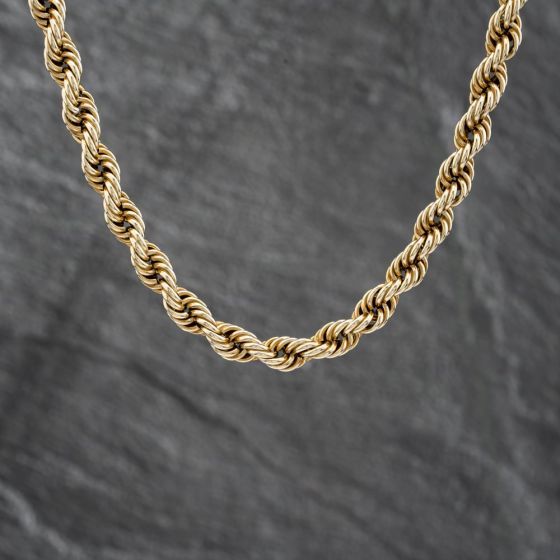 Second Hand 9ct Yellow Gold 17 Inch Rope Chain 41041607