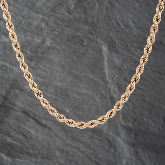 Second Hand 9ct Yellow Gold 24 Inch Rope Chain 41041617