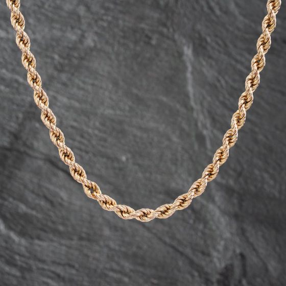 Second Hand 9ct Yellow Gold 24 Inch Rope Chain 41041624