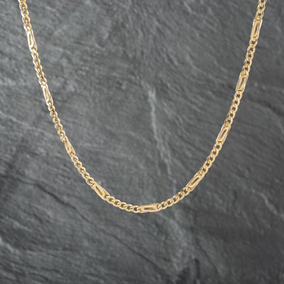 Second Hand 9ct Yellow Gold 5+1 Fancy Link 20 Inch Figaro Chain 41041640