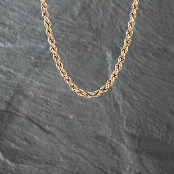 Second Hand Rope Uk Second Hand 9ct Yellow Gold Solid 14 Inch Rope Chain 41041643 - thbaker ...