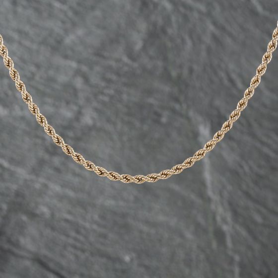 Second Hand 9ct Yellow Gold 17 Inch Rope Chain 41041652