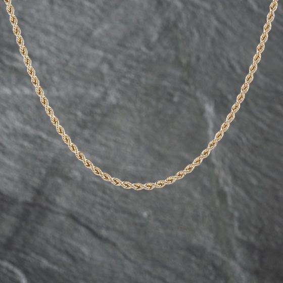 Second Hand 9ct Yellow Gold 18 Inch Rope Chain 41041653
