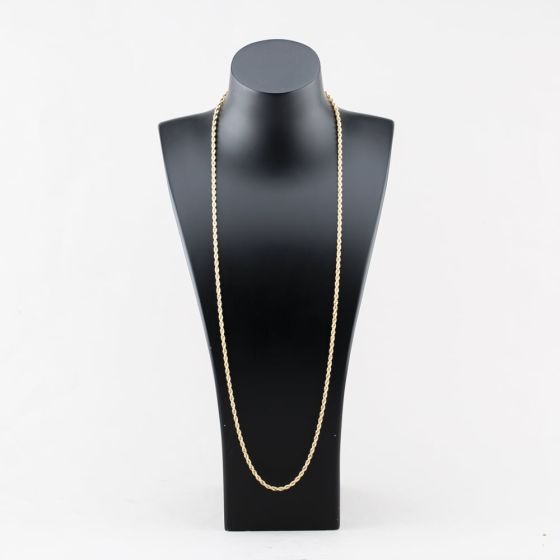 Second Hand 9ct Yellow Gold 26 Inch Rope Chain 41041688 - thbaker.co.uk