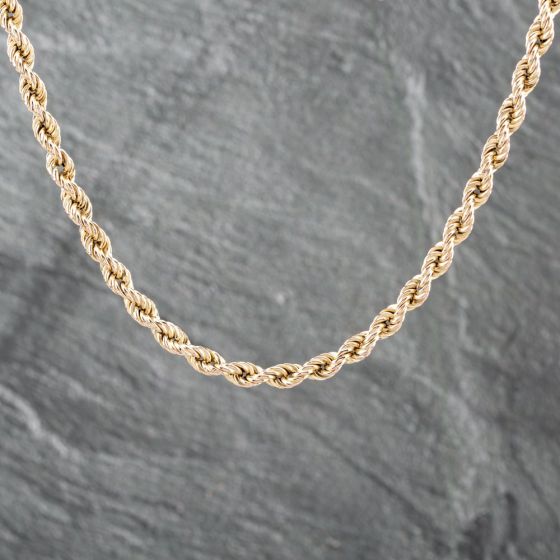 Second Hand 9ct Yellow Gold 24 Inch Rope Chain 41041707