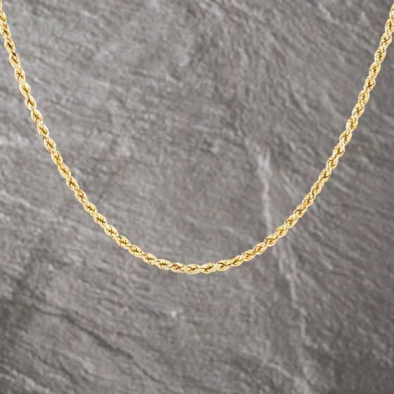 Second Hand 9ct Yellow Gold 16 Inch Rope Chain 41041710