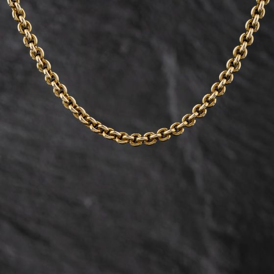 Second Hand 9ct Yellow Gold Round Link 15 Inch Belcher Chain 41041726