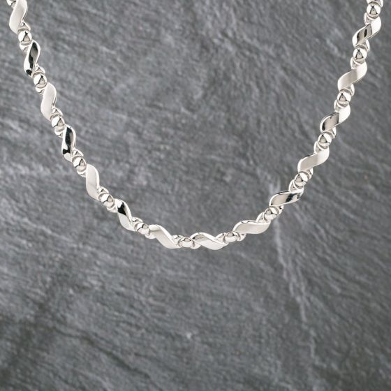 Second Hand 9ct White Gold Fancy 16 Inch Necklace 41041733