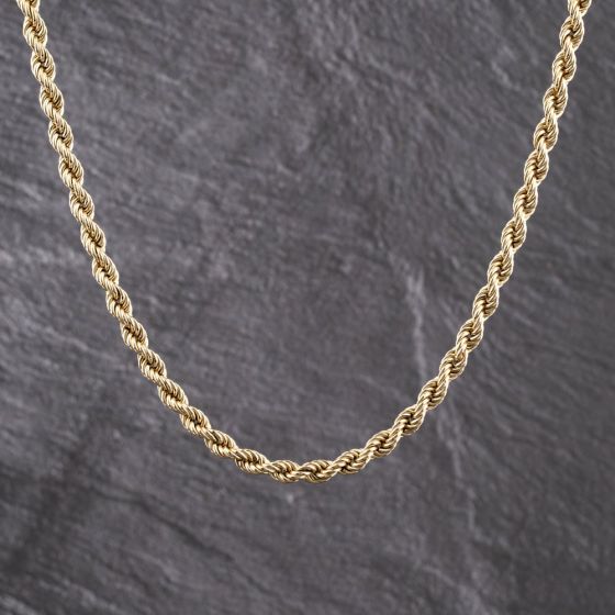 Second Hand 9ct Yellow Gold 18 Inch Rope Chain 41041748