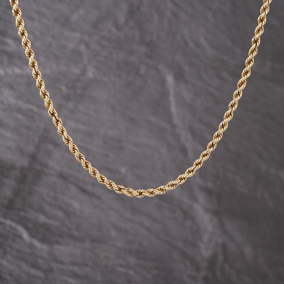 Second Hand 9ct Yellow Gold 18 Inch Rope Chain 41041768