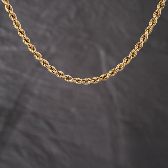 Second Hand 9ct Yellow Gold 15 Inch Rope Chain 41041769