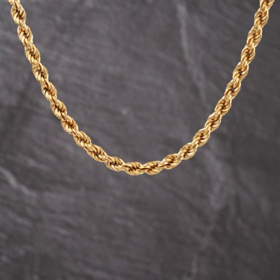 Second Hand 9ct Yellow Gold 20 Inch Rope Chain 41041770