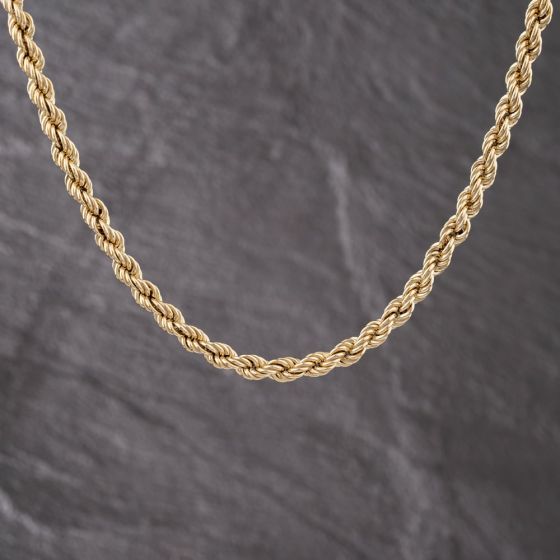 Second Hand 9ct Yellow Gold 18 Inch Rope Chain 41041782