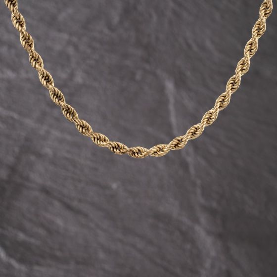 Second Hand 9ct Yellow Gold 16 Inch Rope Chain 41041783