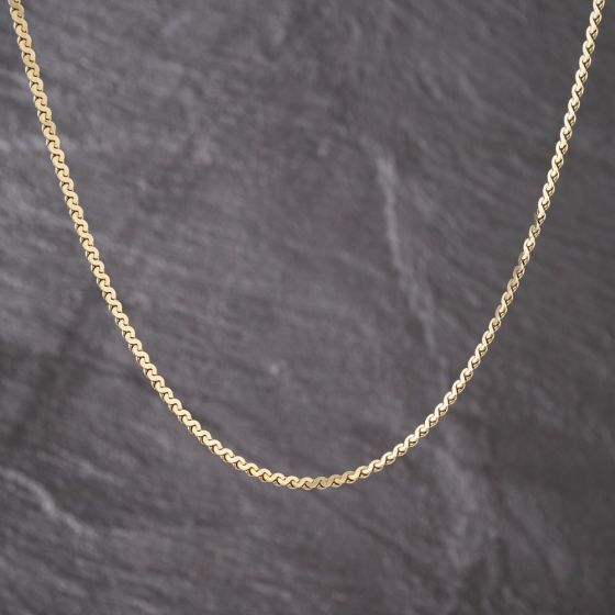 Second Hand Vintage 9ct Yellow Gold Serpentine 21 Inch Snake Chain 41041786