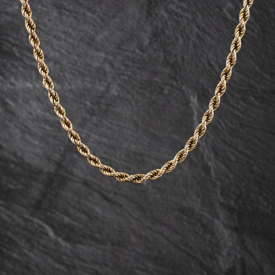 Second Hand 9ct Yellow Gold 19 Inch Rope Chain 41041793
