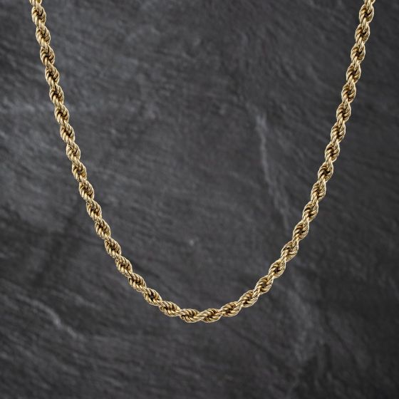 Second Hand 9ct Yellow Gold 21 Inch Rope Chain 41041796