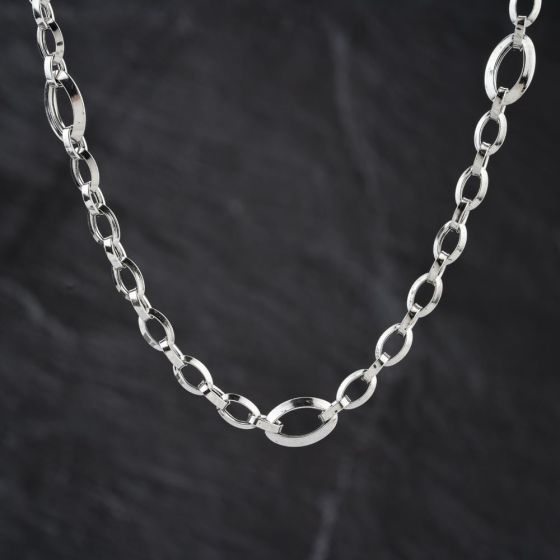 Second Hand 9ct White Gold Fancy 24 Inch Belcher Chain 41041850