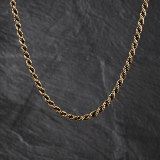 Second Hand 9ct Yellow Gold 18 Inch Rope Chain 41041873