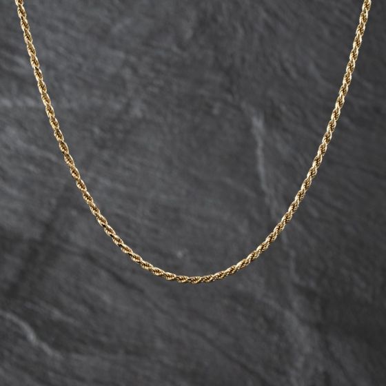 Second Hand 9ct Yellow Gold 18 Inch Rope Chain 41041875