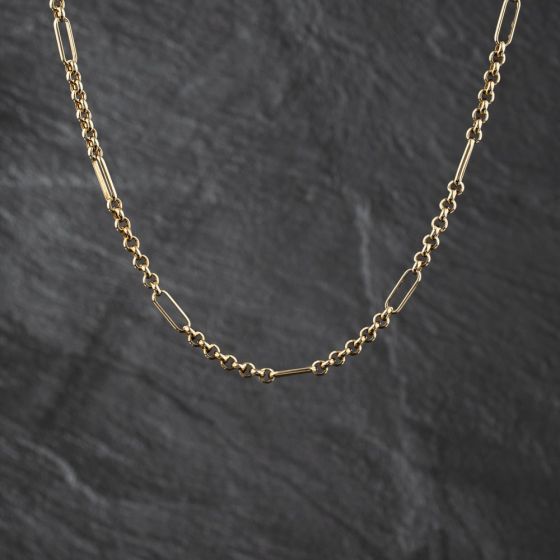 Second Hand 9ct Yellow Gold Nine Plus One Link 18 Inch Belcher Chain 41041879
