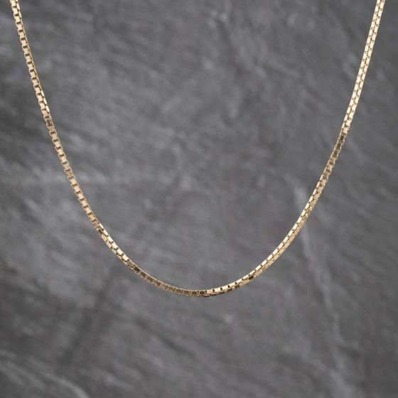Second Hand 9ct Yellow Gold 18 Inch Box Chain 41041920