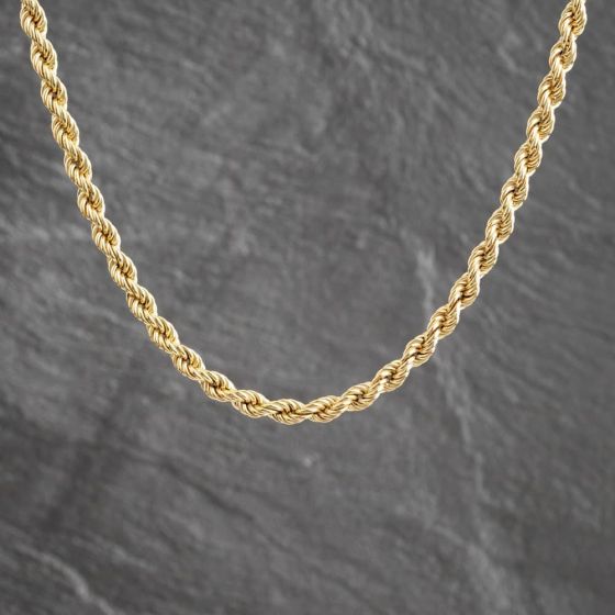 Second Hand 9ct Yellow Gold 18 Inch Rope Chain 41041927