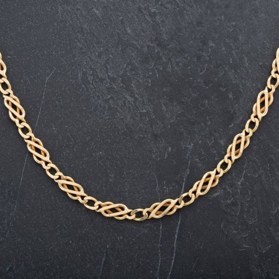 Second Hand 9ct Yellow Gold 18 Inch Celtic Patterned Fancy Chain 4104288