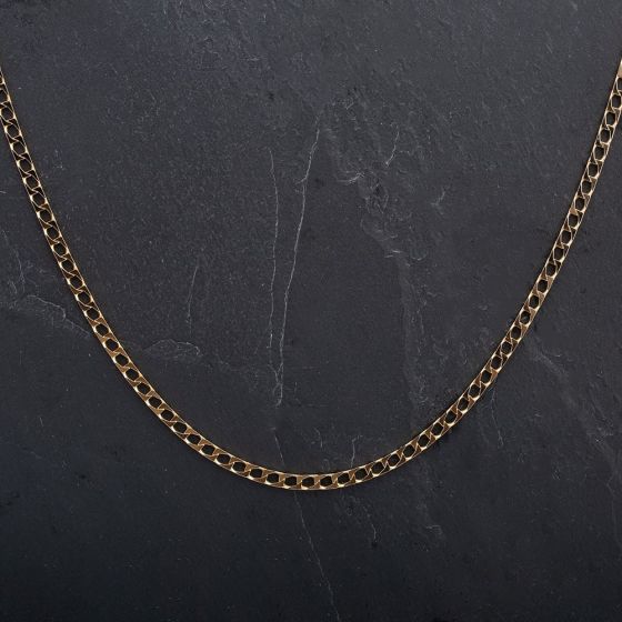 Second Hand 9ct Yellow Gold 24 Inch Square Curb Link Chain 4104301